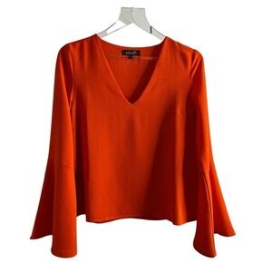Elliatt Tropic Bell Sleeve Relaxed‎ Fit Top in Burnt Orange size small